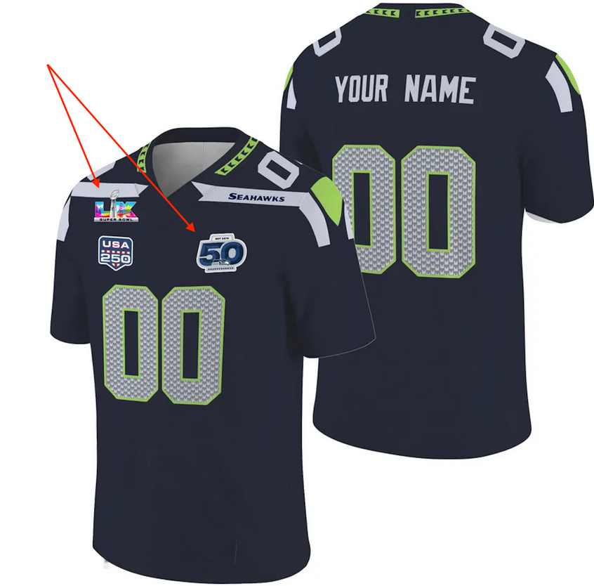 CUSTOM Men 2026 Seattle Seahawks blue Nike Limited NFL Jersey-0